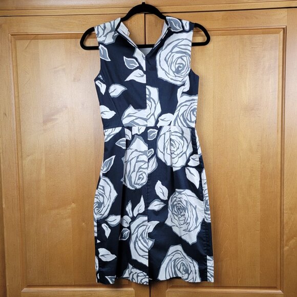 Kate Spade Aires Abbey Rose Floral Black and White Print Sheath Dress - 4 - Picture 6 of 13